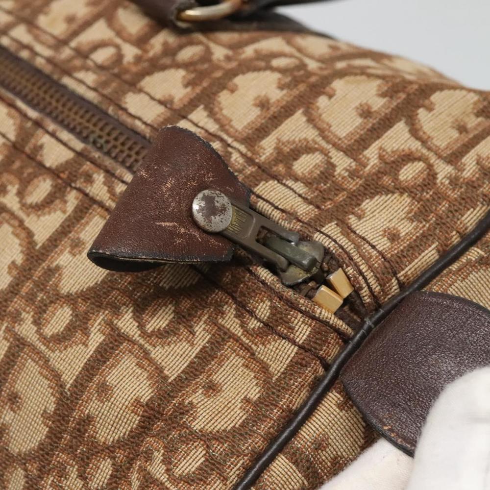 Christian Dior Trotter Canvas Boston Bag Brown Gold Auth 117863 - Picture 10 of 16
